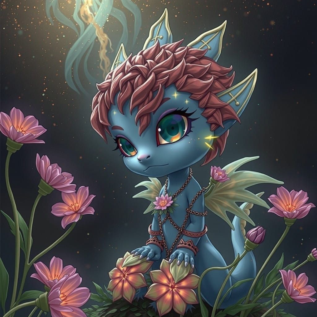 Adorable Fire Elemental Flower Sprite