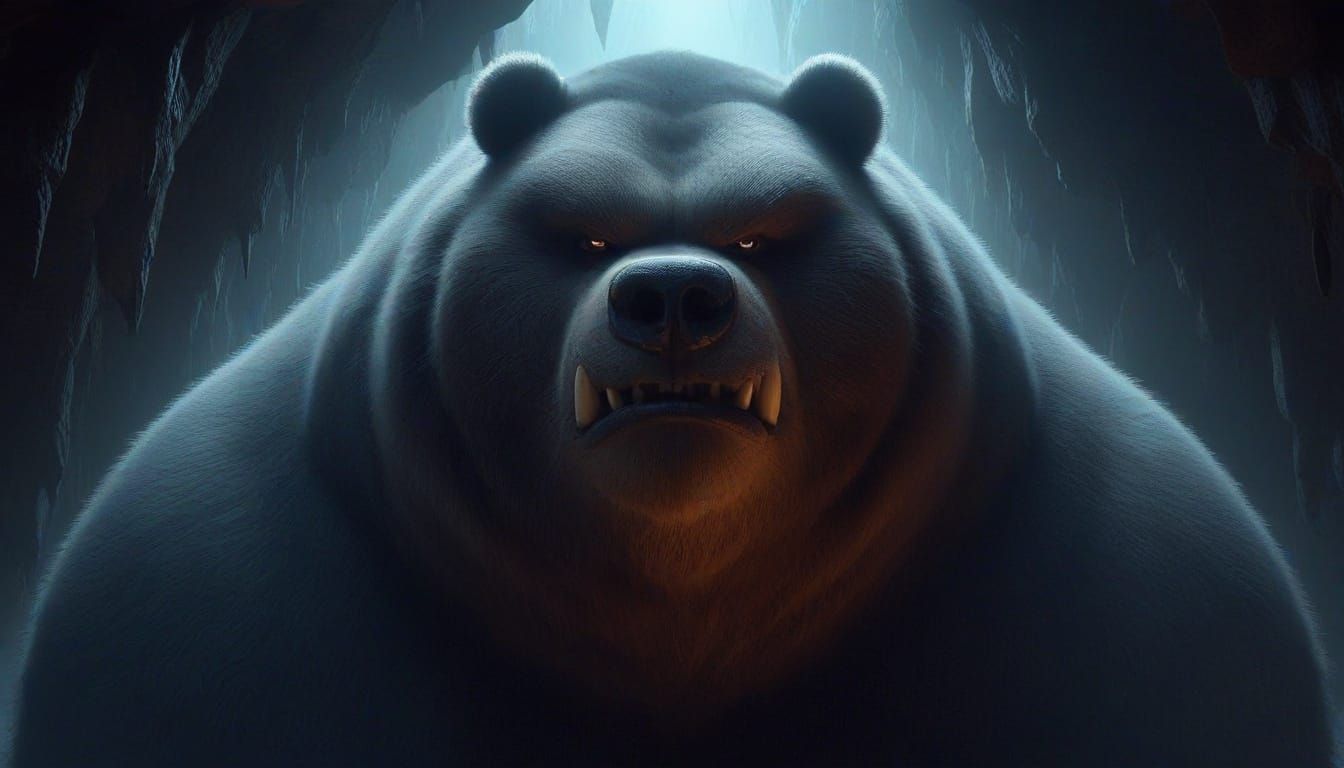 Ominous Bear in Dark Cavern