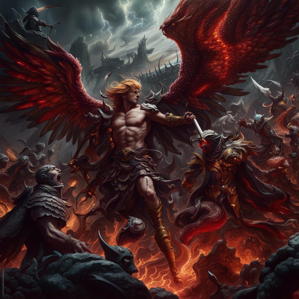 Angels and Demons Clash: A Detailed 4K Battle