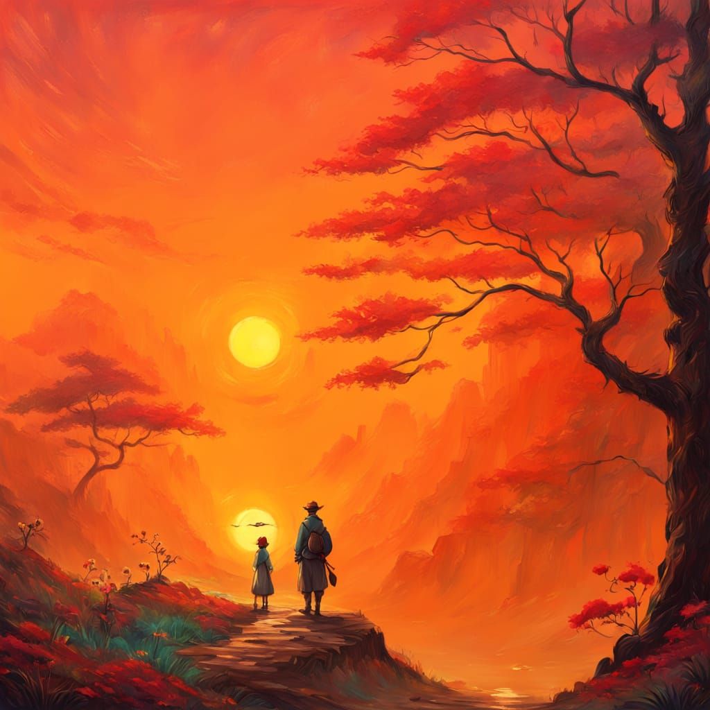 Mystical Landscape in Studio Ghibli Style