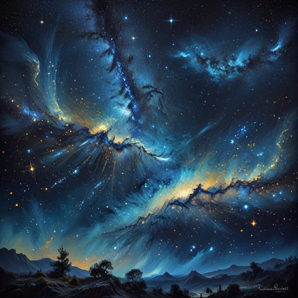 Cosmic Canvas: Vibrant Milky Way Galaxy Unfolds Across the N...