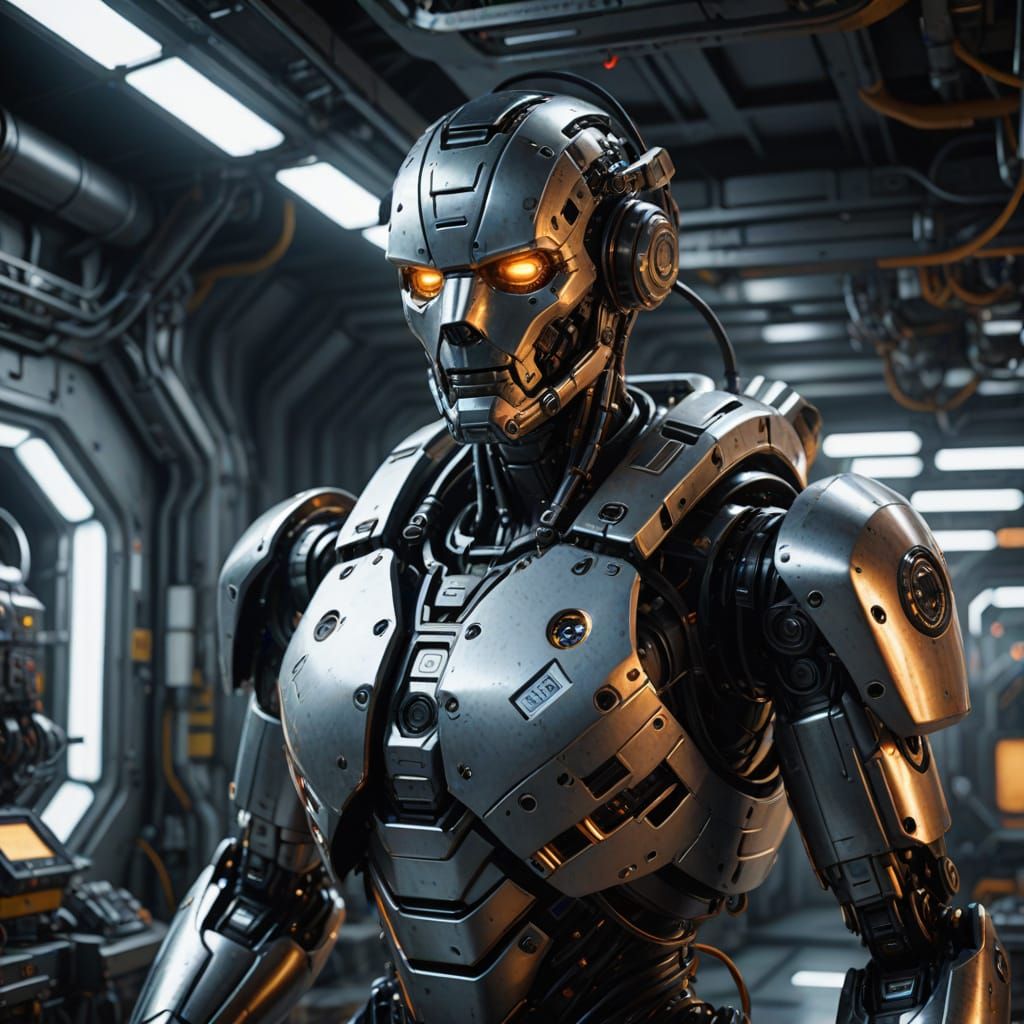 Space Station Robot Repair Concept Art