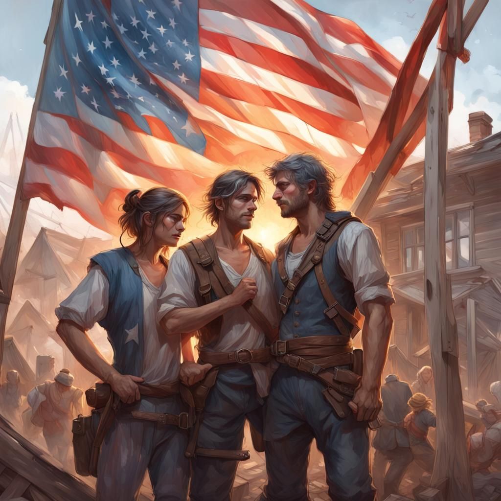 Community Builds a Home, Patriotic Art