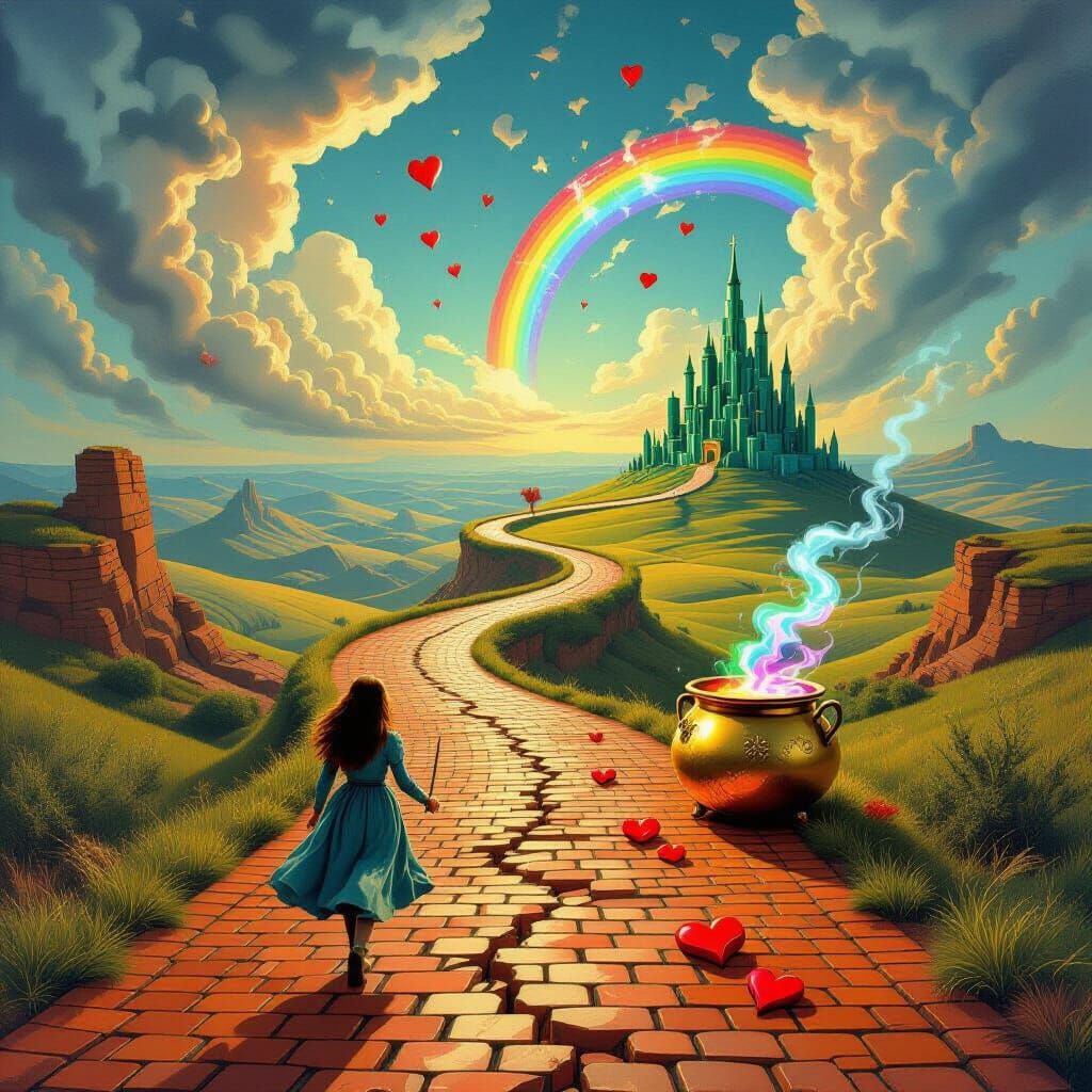 Surreal Wizard of Oz Dreamscape in Dalí Style
