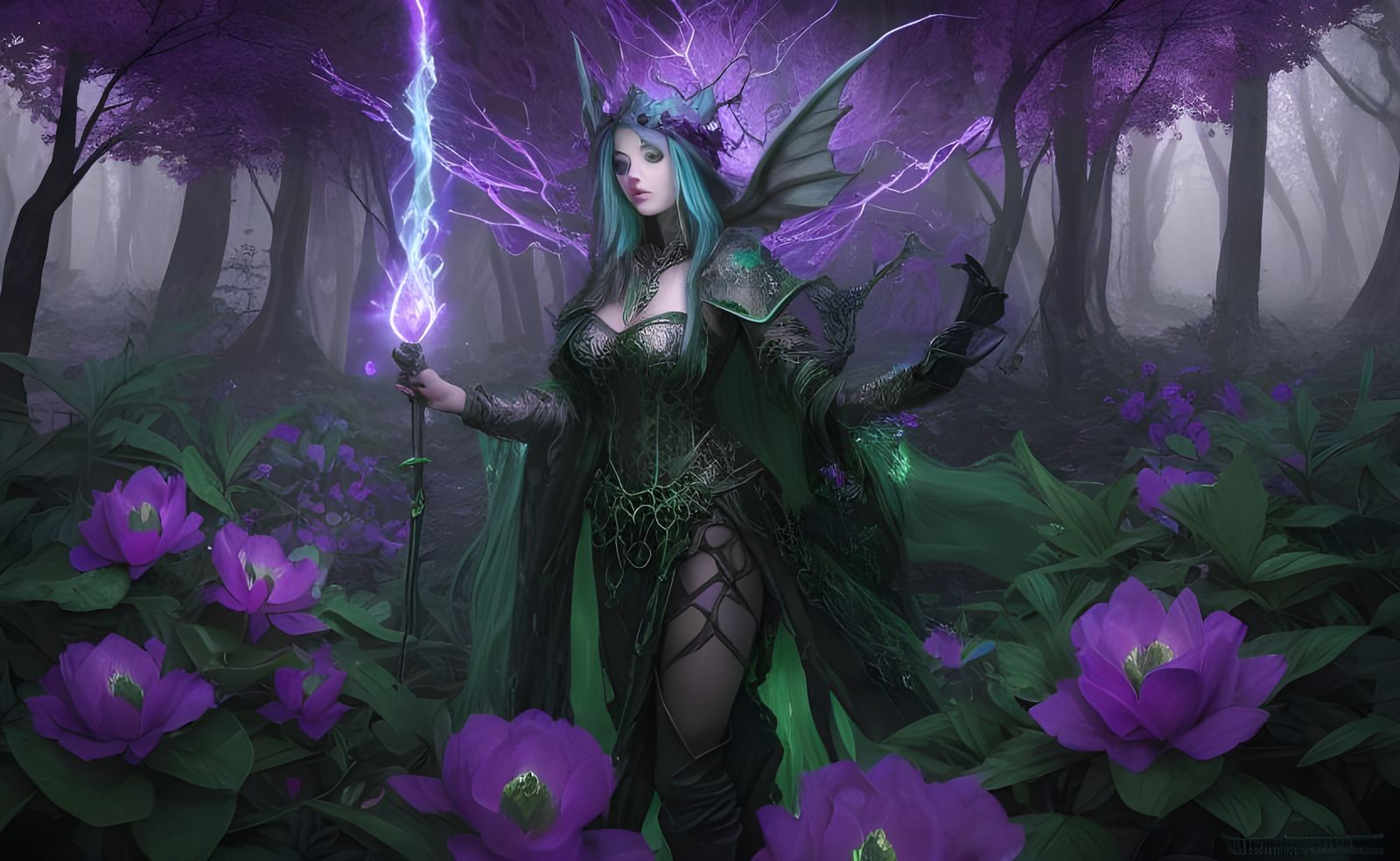 Sorcerer in Dark Fairytale Goblincore Forest