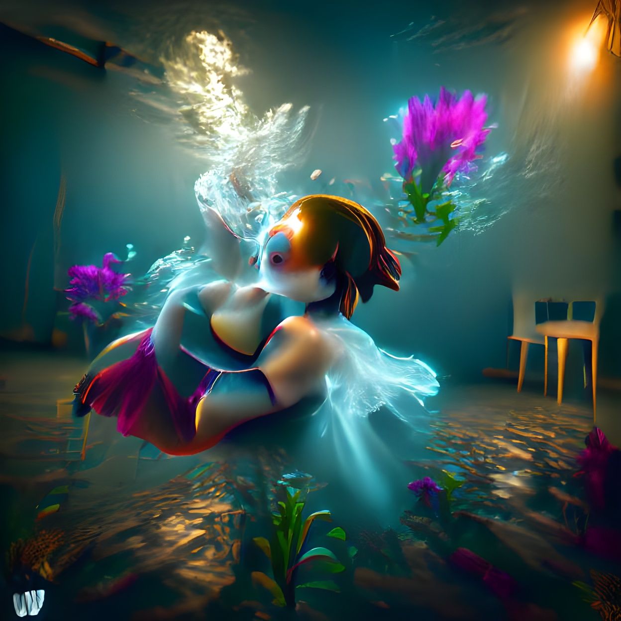 Underwater Breathing: Beautiful 8k Digital Art