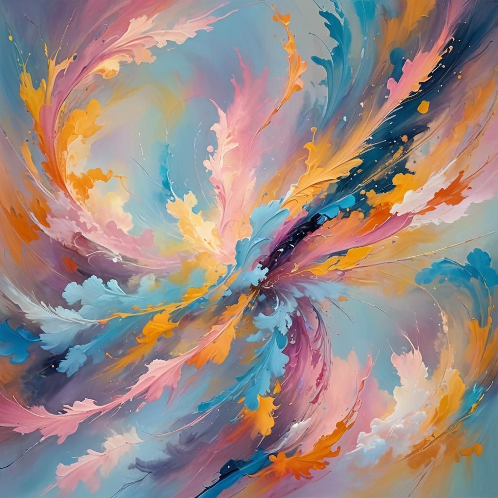 Abstract Expressionism in Pastel Hues