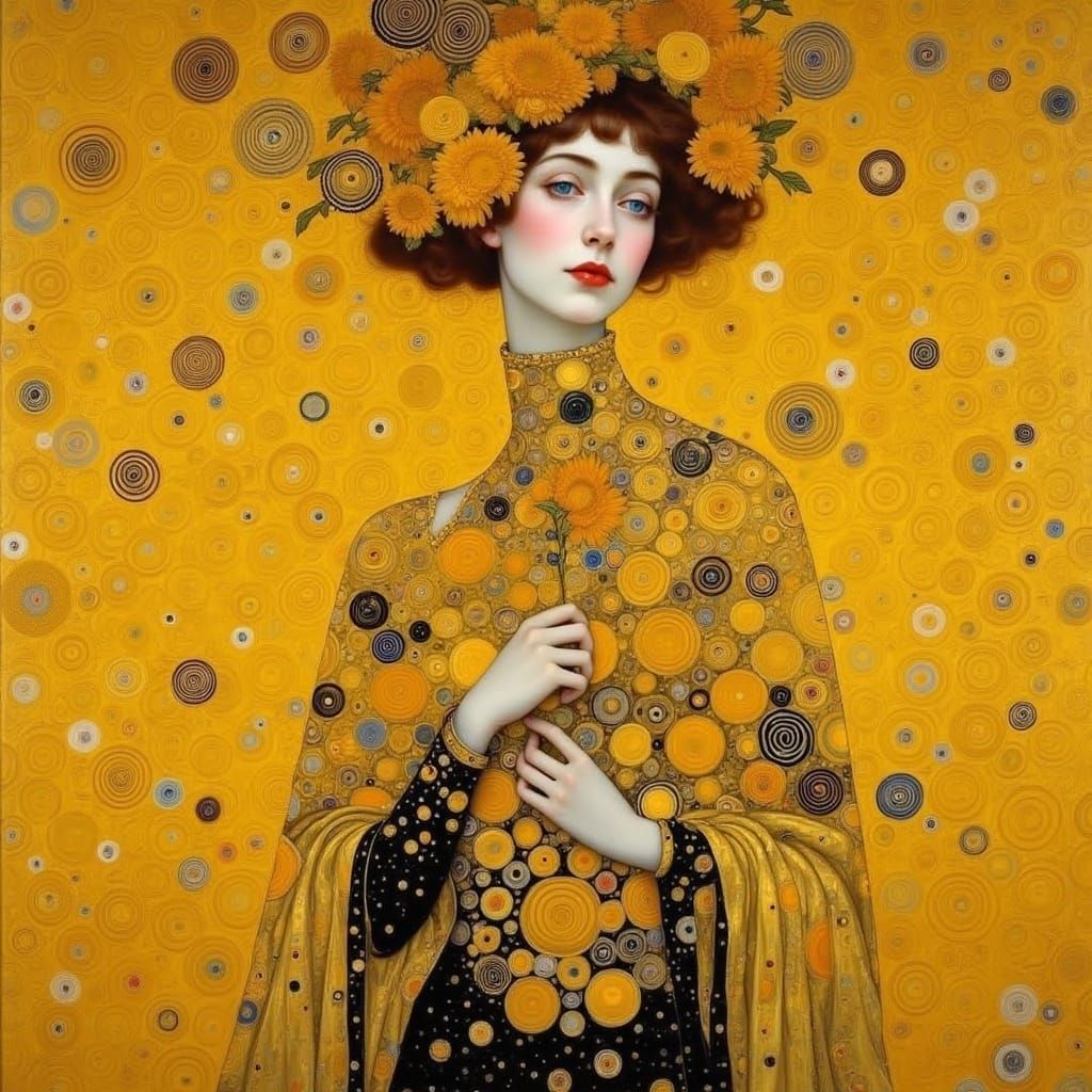 Girl with Sunflower in Surreal Art Styles