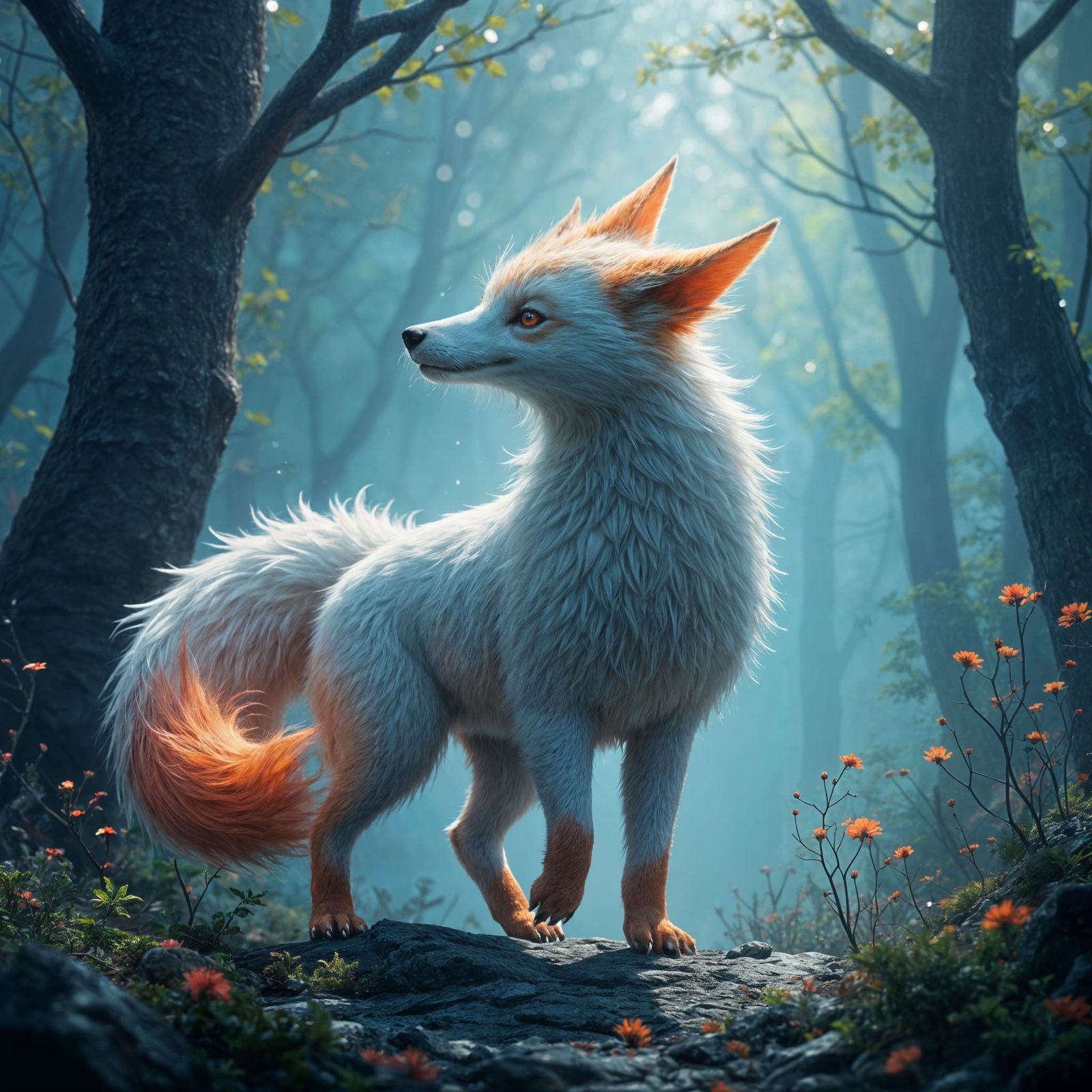 Fantastical Hybrid Creature in Vibrant Colors