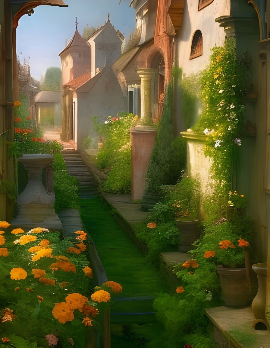 Indoor Garden Scene with Multiple Perspectives