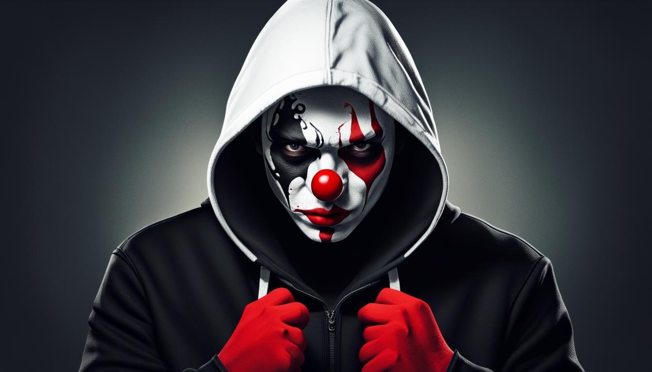 Man in Hoodie with Face Paint, Vector Art