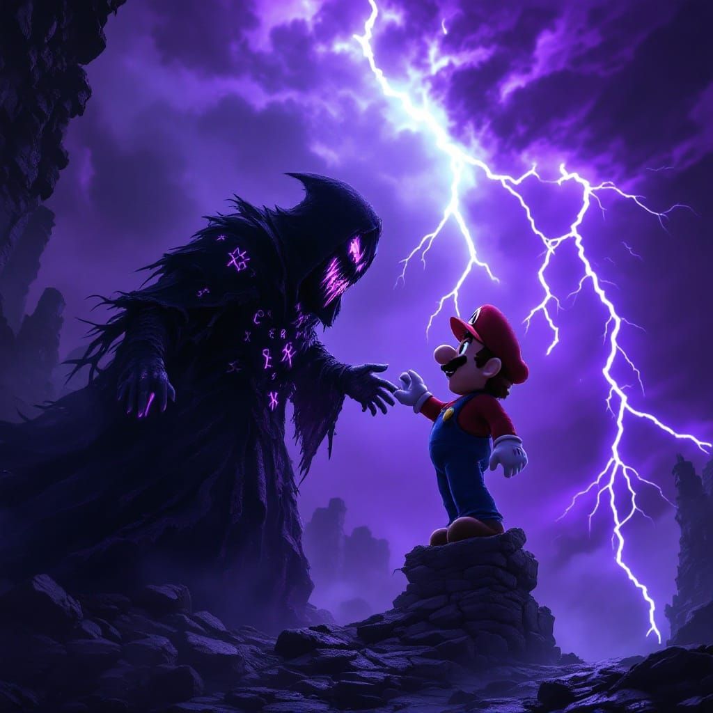 Dark Sorcerer Confronts Past Self at Tower of Despair