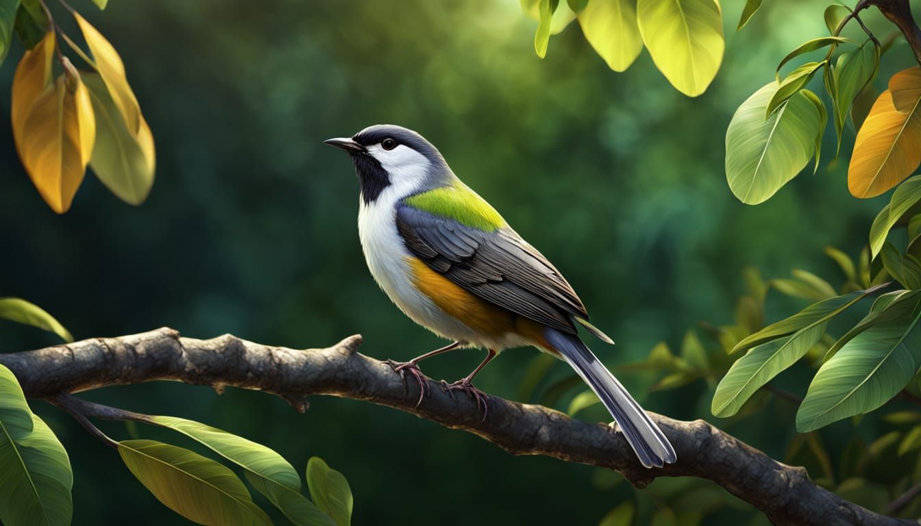 White-Winged Apalis in Hyperrealistic Style