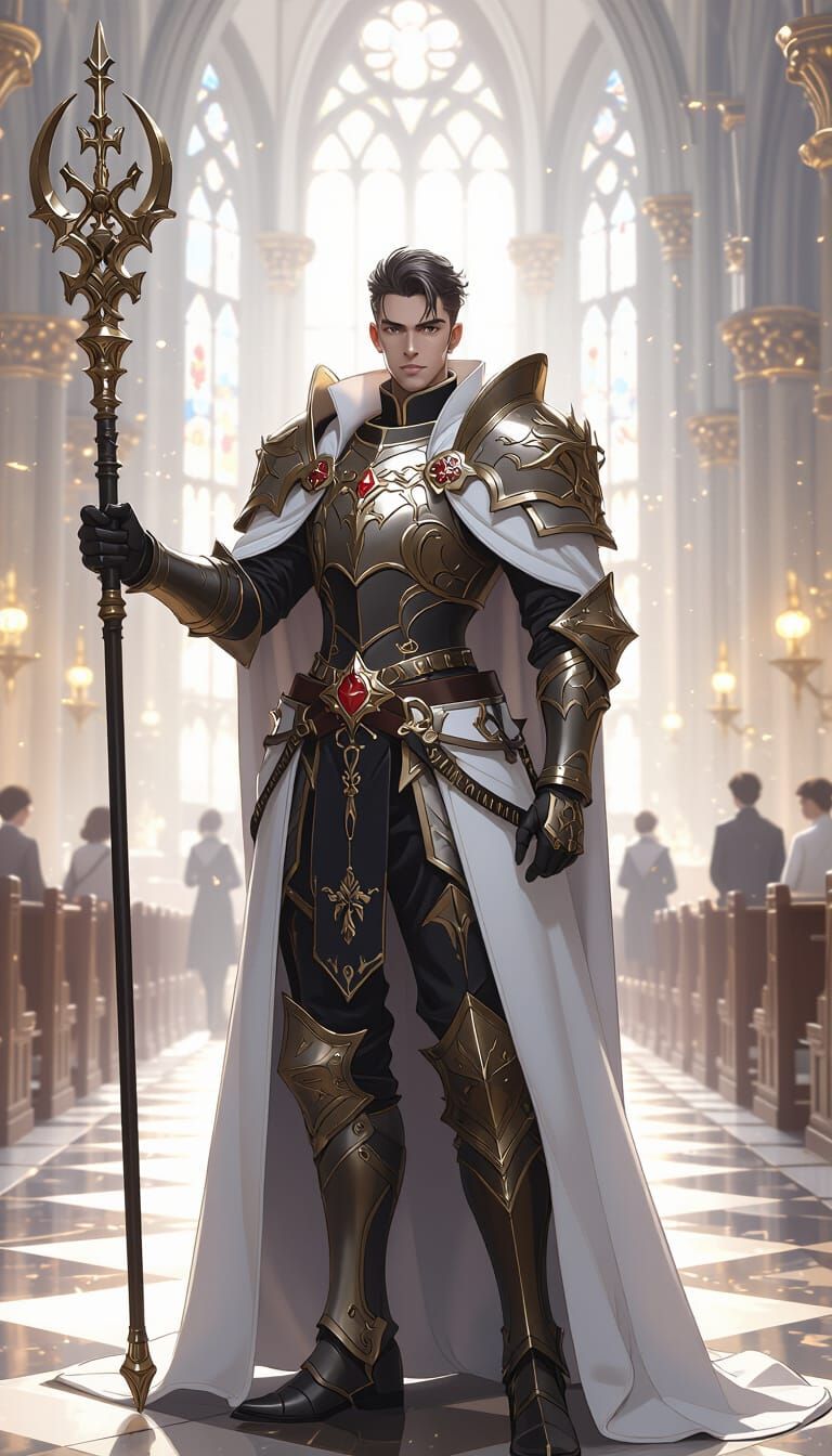 Corrupted Cleric in Cursed Cathedral: 3D Anime Art