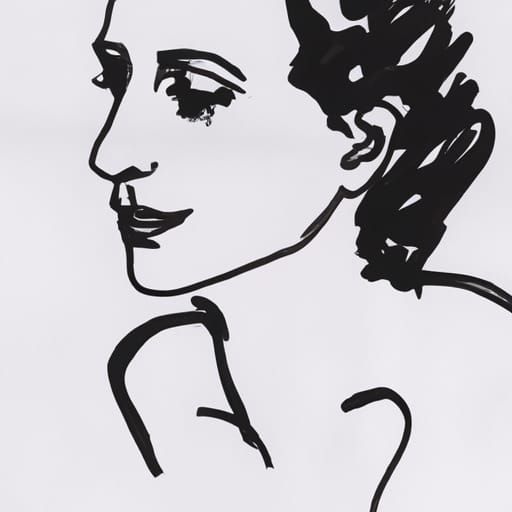 Minimalist Ink Sketch of a Beautiful Woman