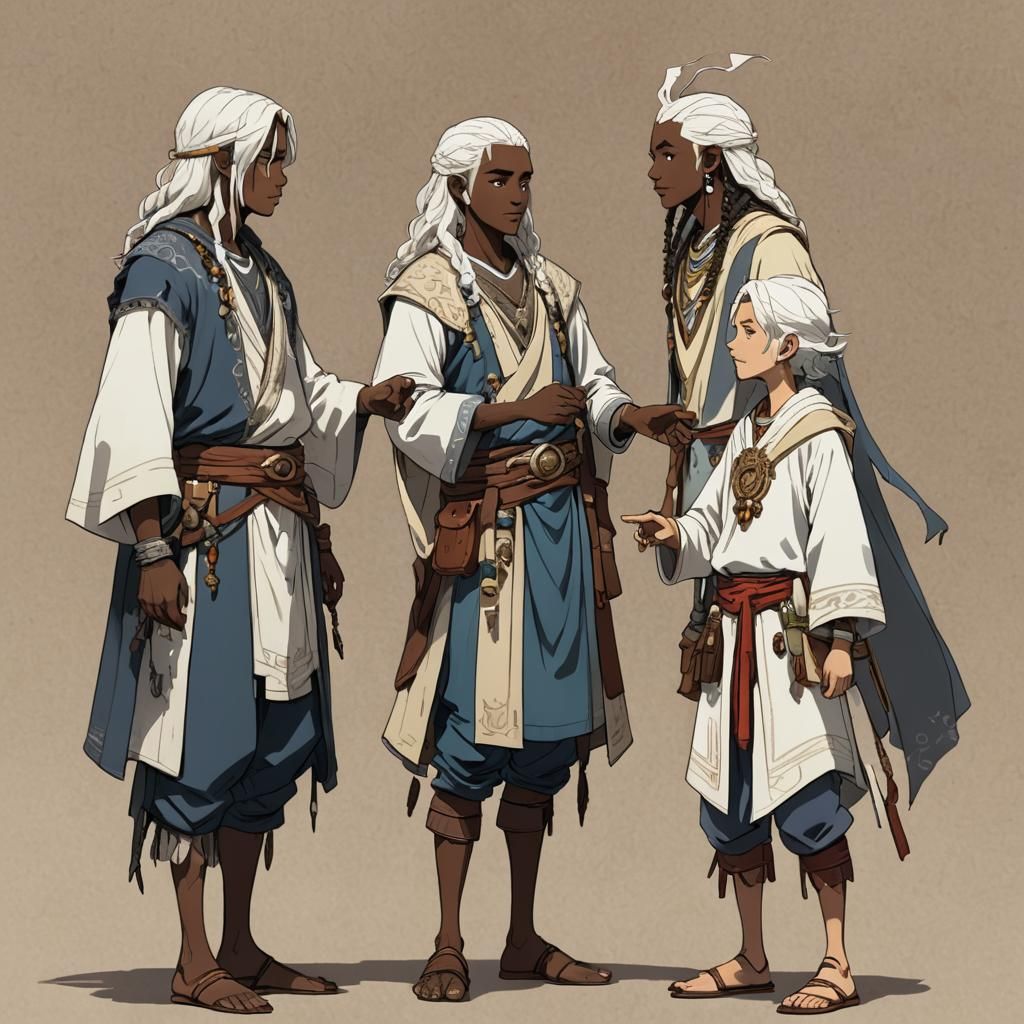 Medieval Boy and Shaman in Anime Style