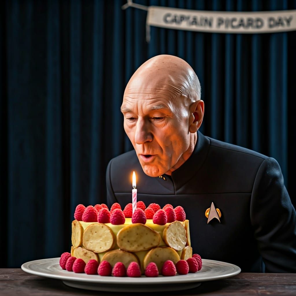 A baked birthday cake made with marmite, raspberry and potat...