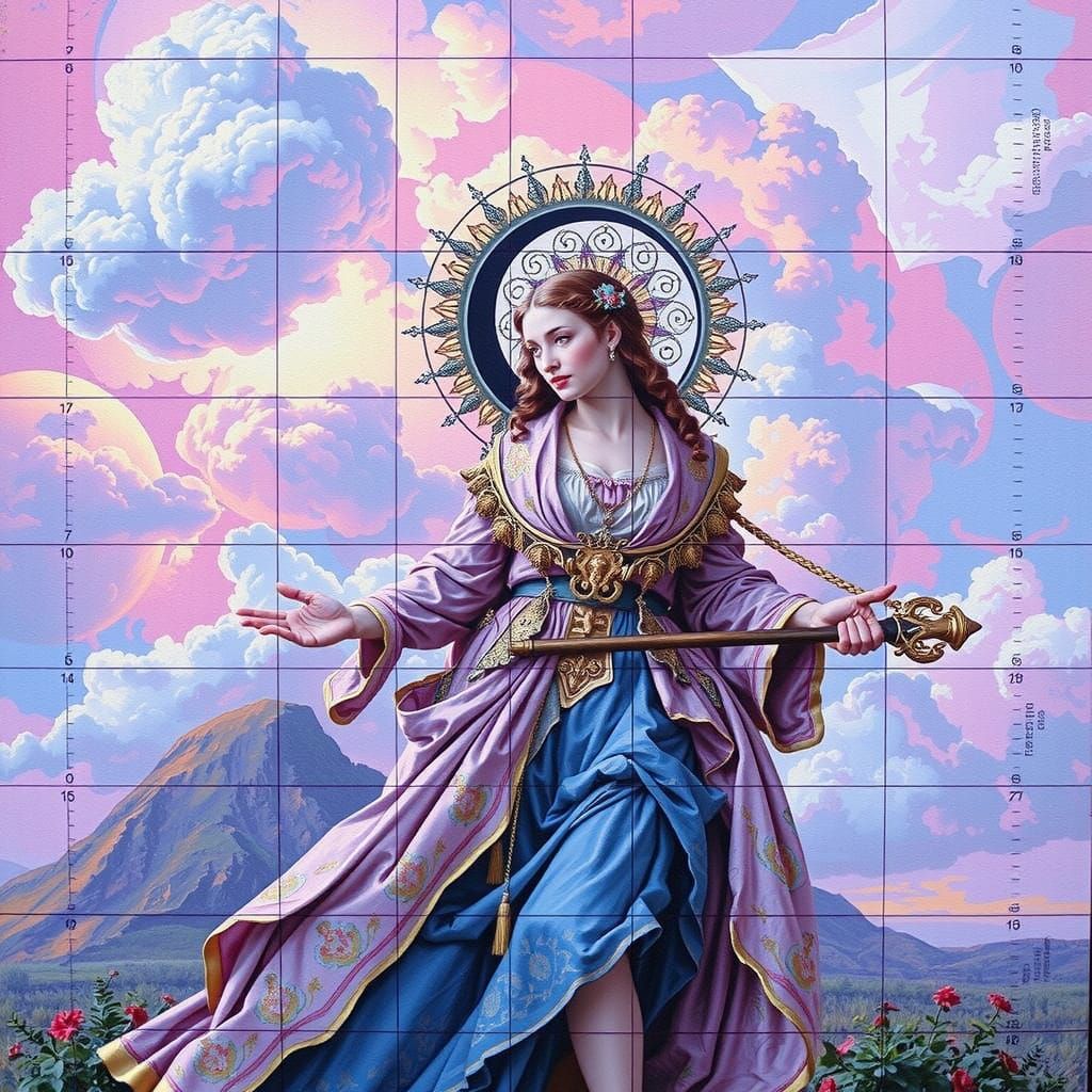 Abstract Geometric Curves in Mathematical Art Style