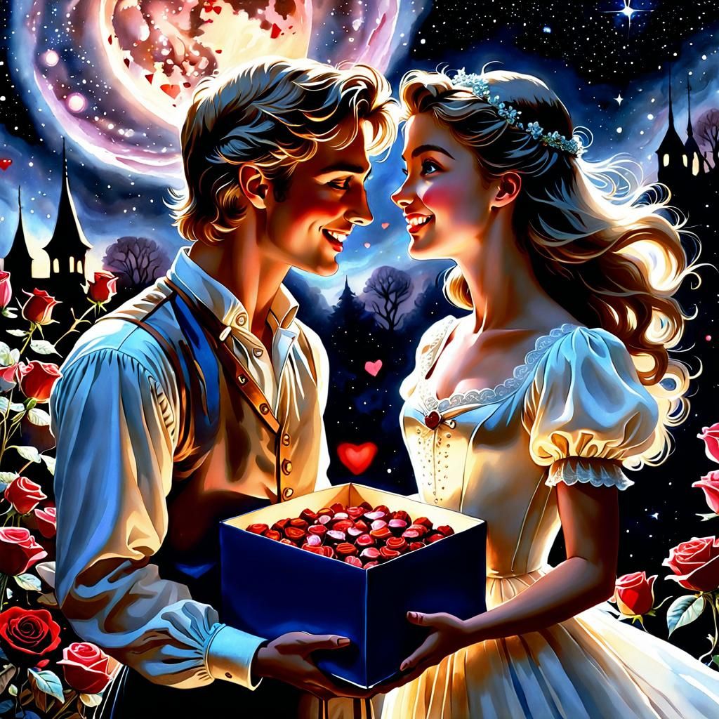 Happy Valentines : "Here's a box of chocolate"