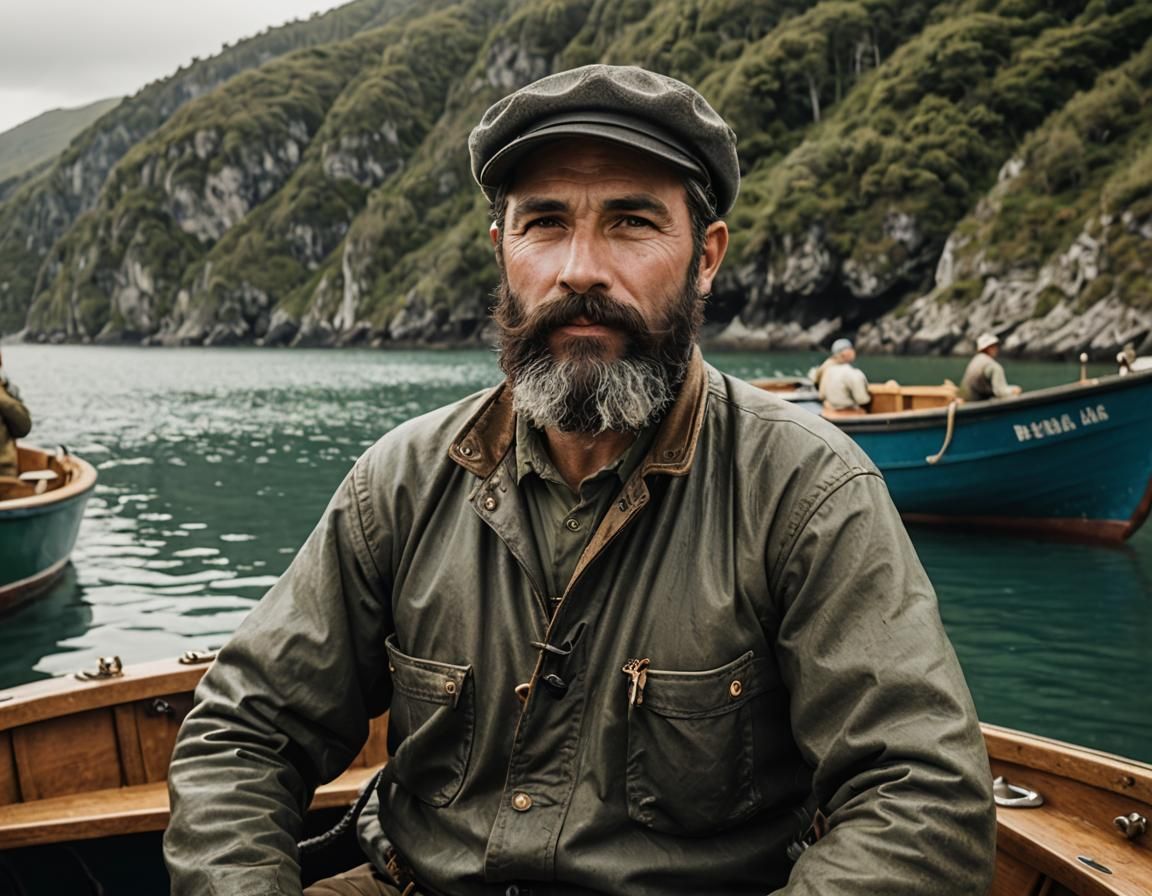 Fisherman on his Boat Portrait