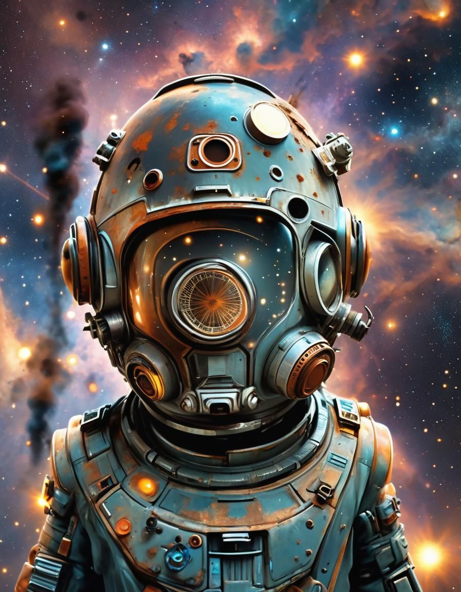 Seventies Sci-Fi Spacecraft in Deep Space