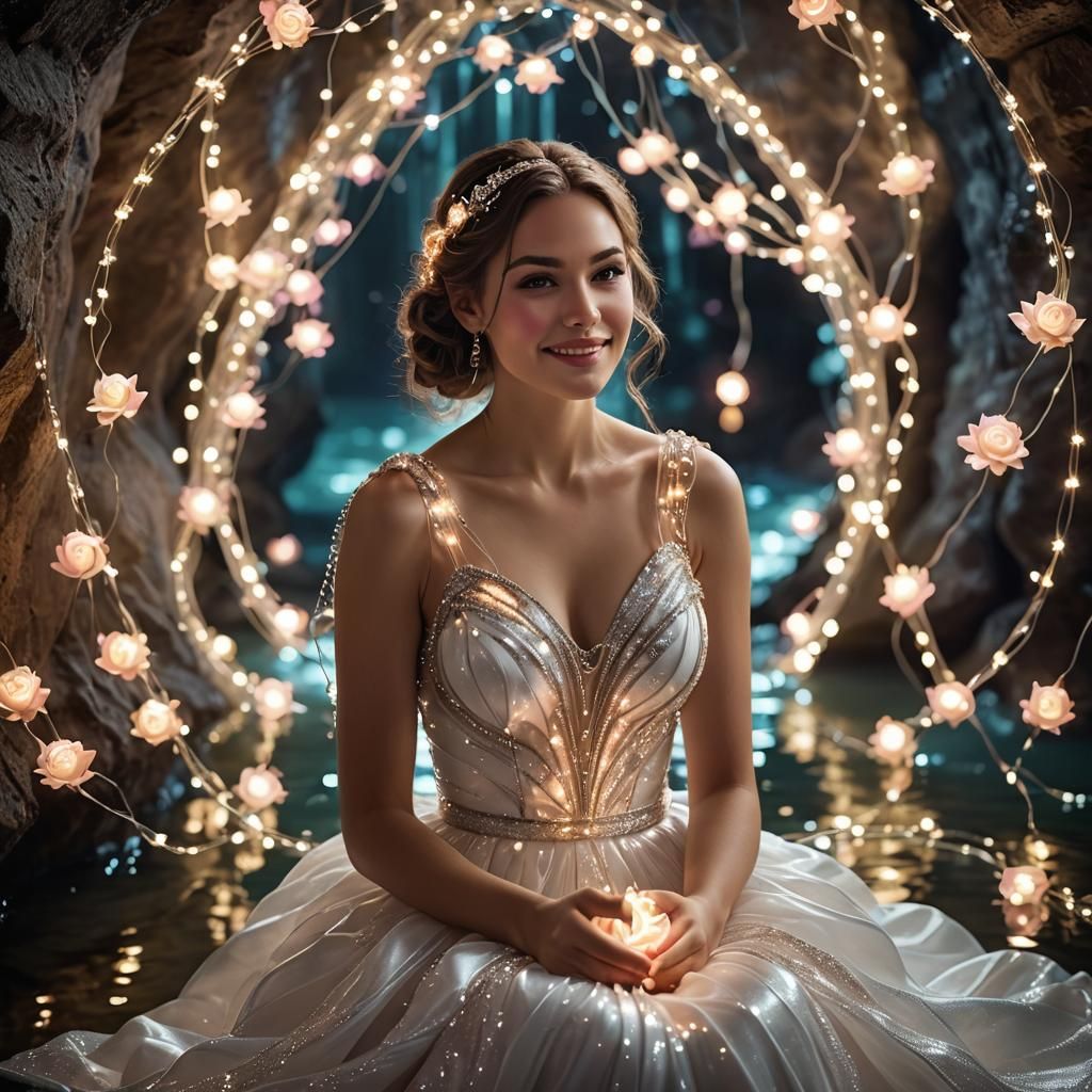 Victorian Queen with Glowing Rose in Digital Art