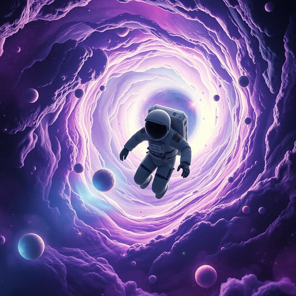 Astronaut in Cosmic Wormhole: A Sci-Fi Dreamscape