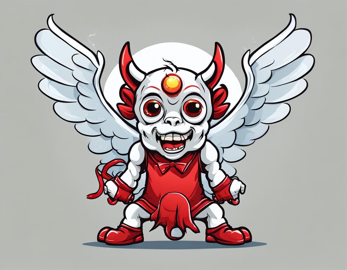 Cartoon Angel Devil Hybrid Character