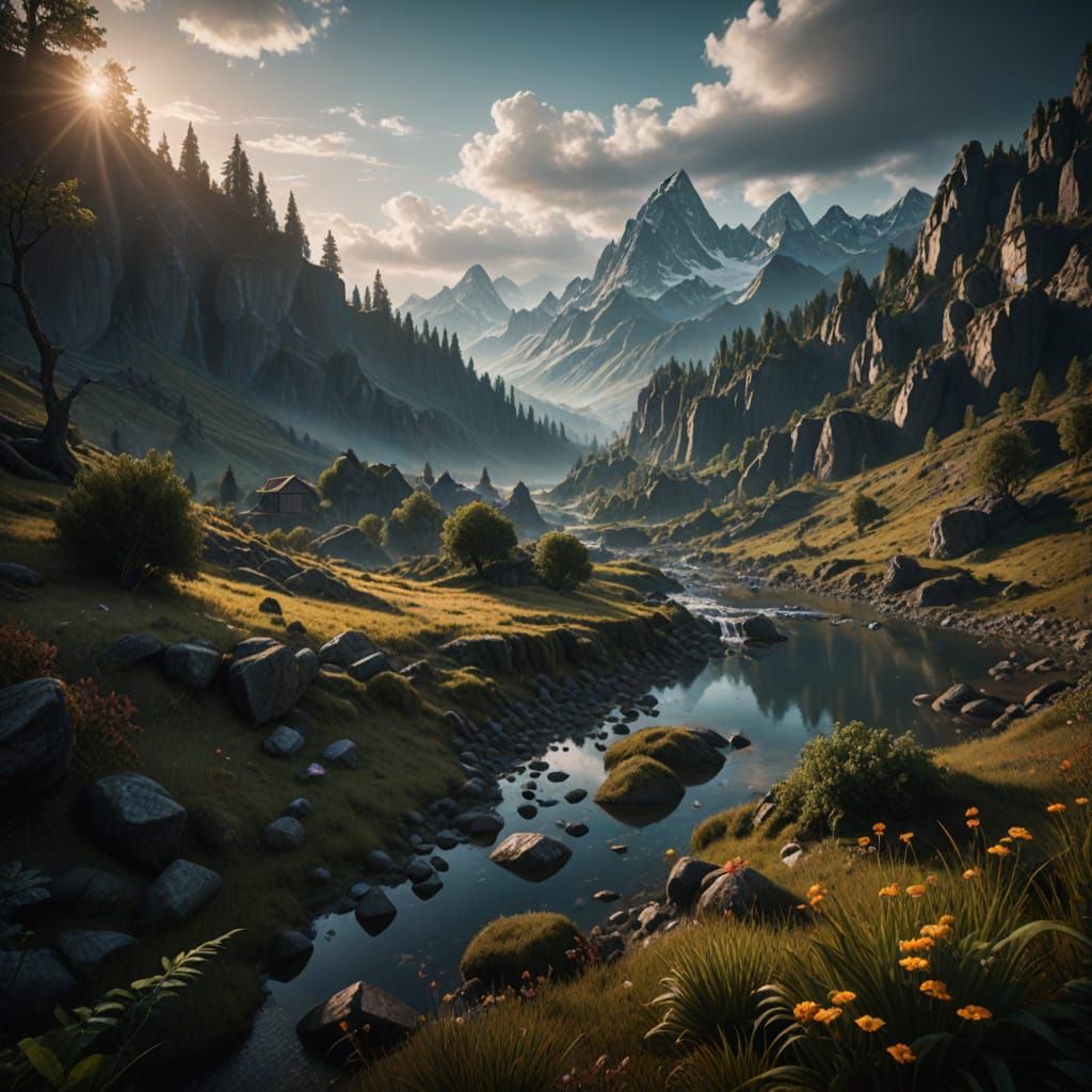 Epic Cinematic Landscape Portrait in HDR Style