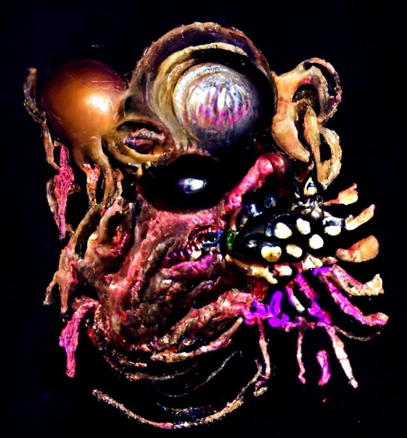 Horrific Mutant Creature in Cronenberg Style