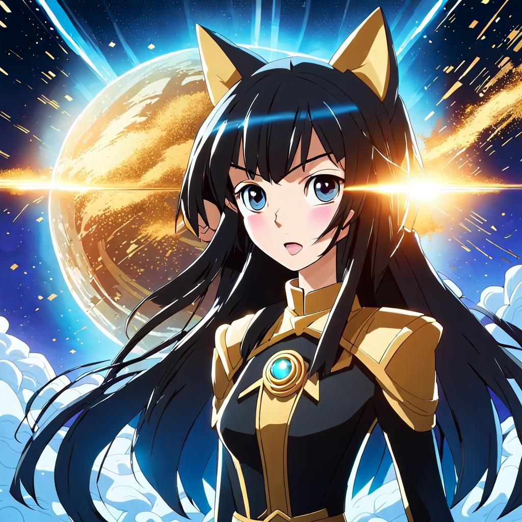 Cosmic Battle: Girl Amidst Astral Forces