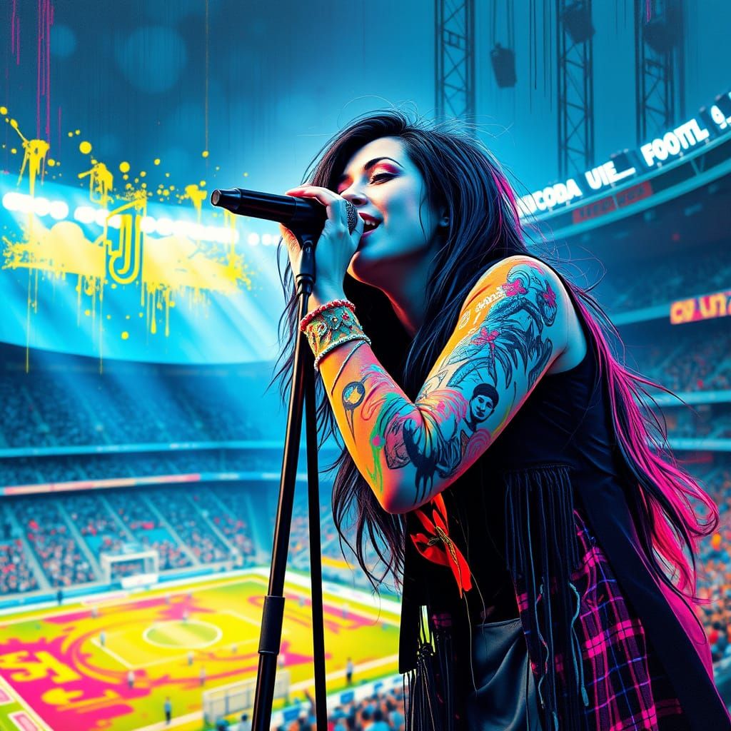 Amy Lee of Evanescence: Graffiti Art Concert