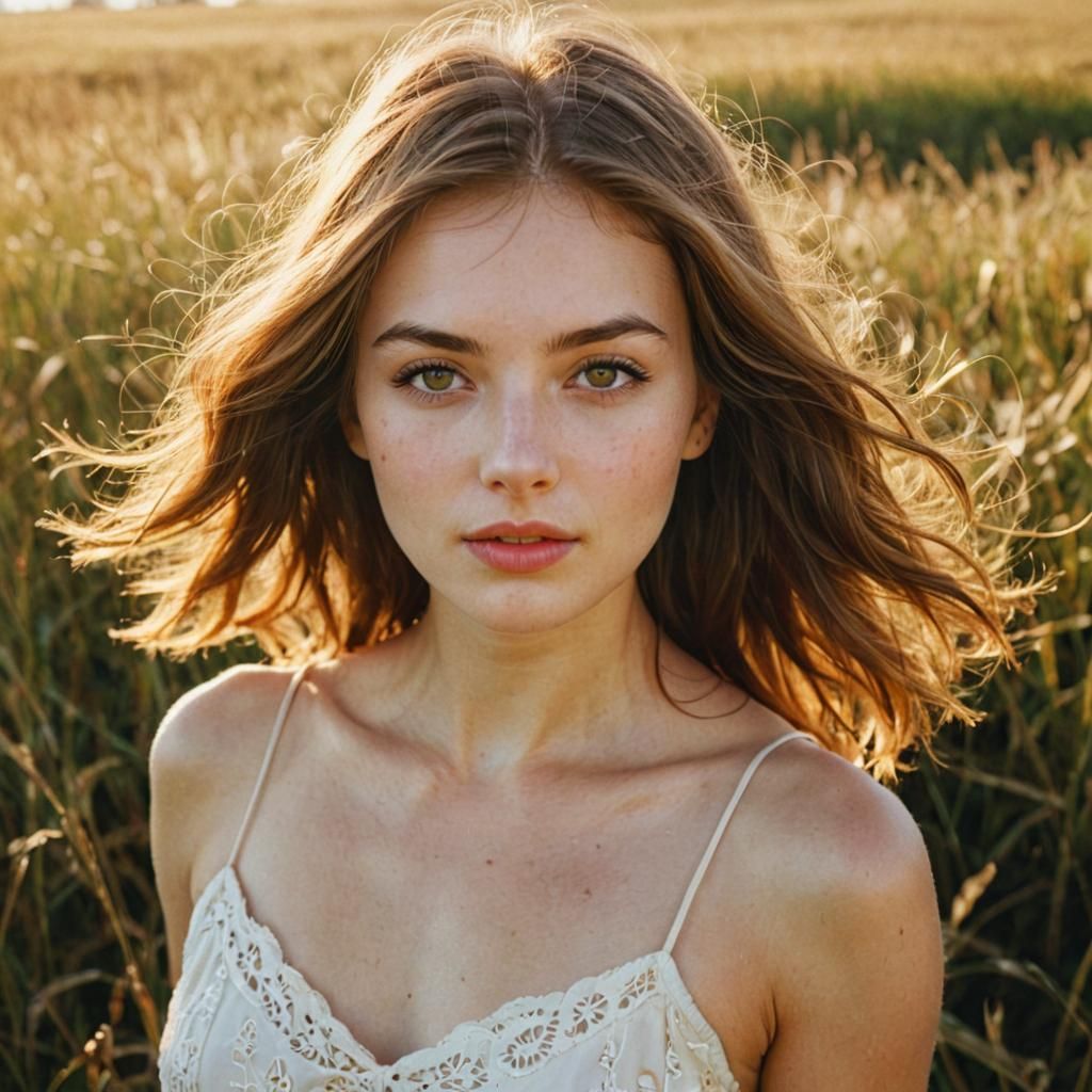Radiant Young Woman in a Summer Landscape