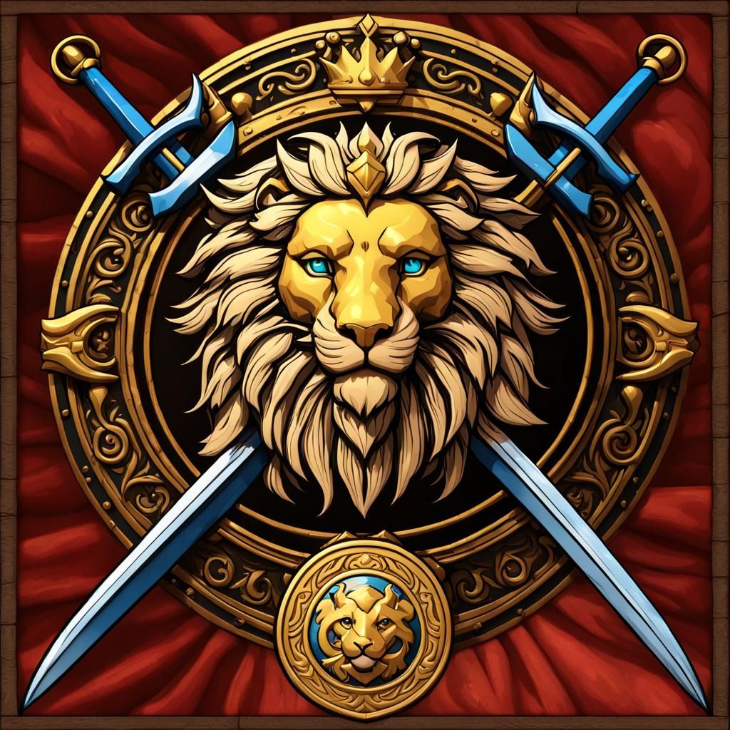 Adventurer's Guild Banner with Lion Emblem