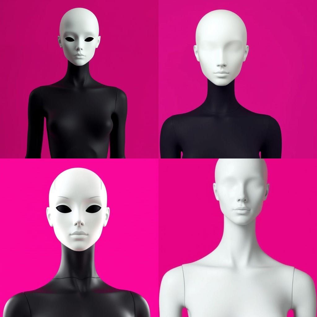 Minimalist Mannequin Portrait in Hyper-detailed CGI