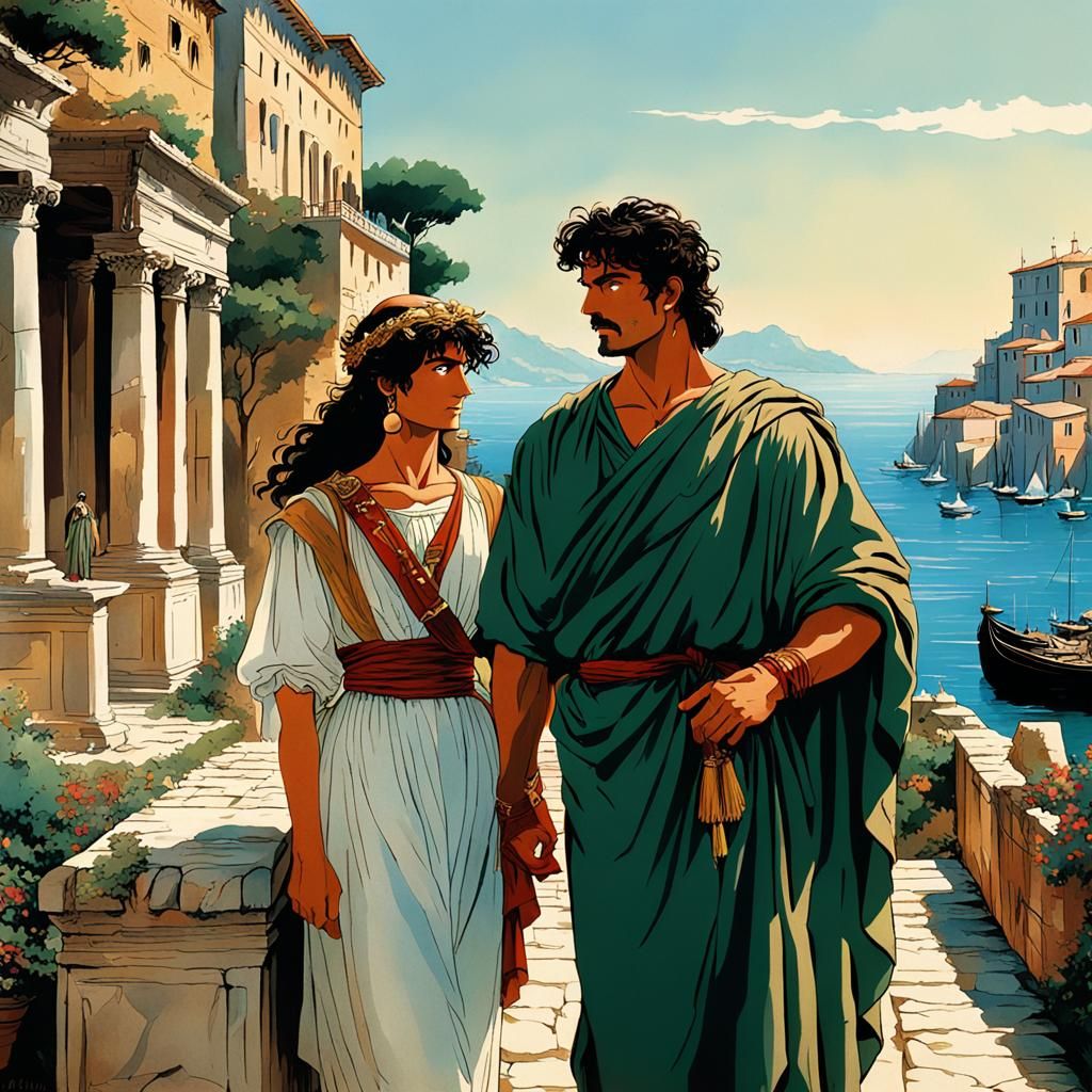 Vaporwave Anime: Ancient Italy with Youthful Charm