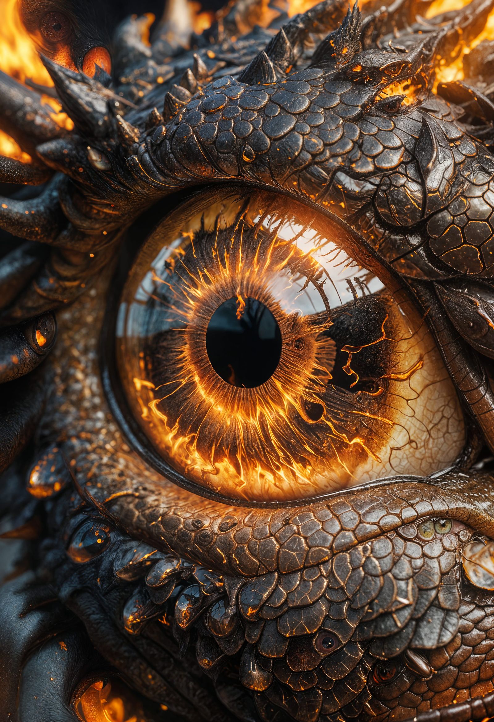 Dragon's Eye Reflecting Fiery Destruction