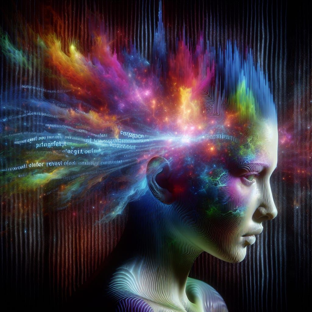 A Beautiful Female Figure Radiates Regret in Vibrant Hyperre...