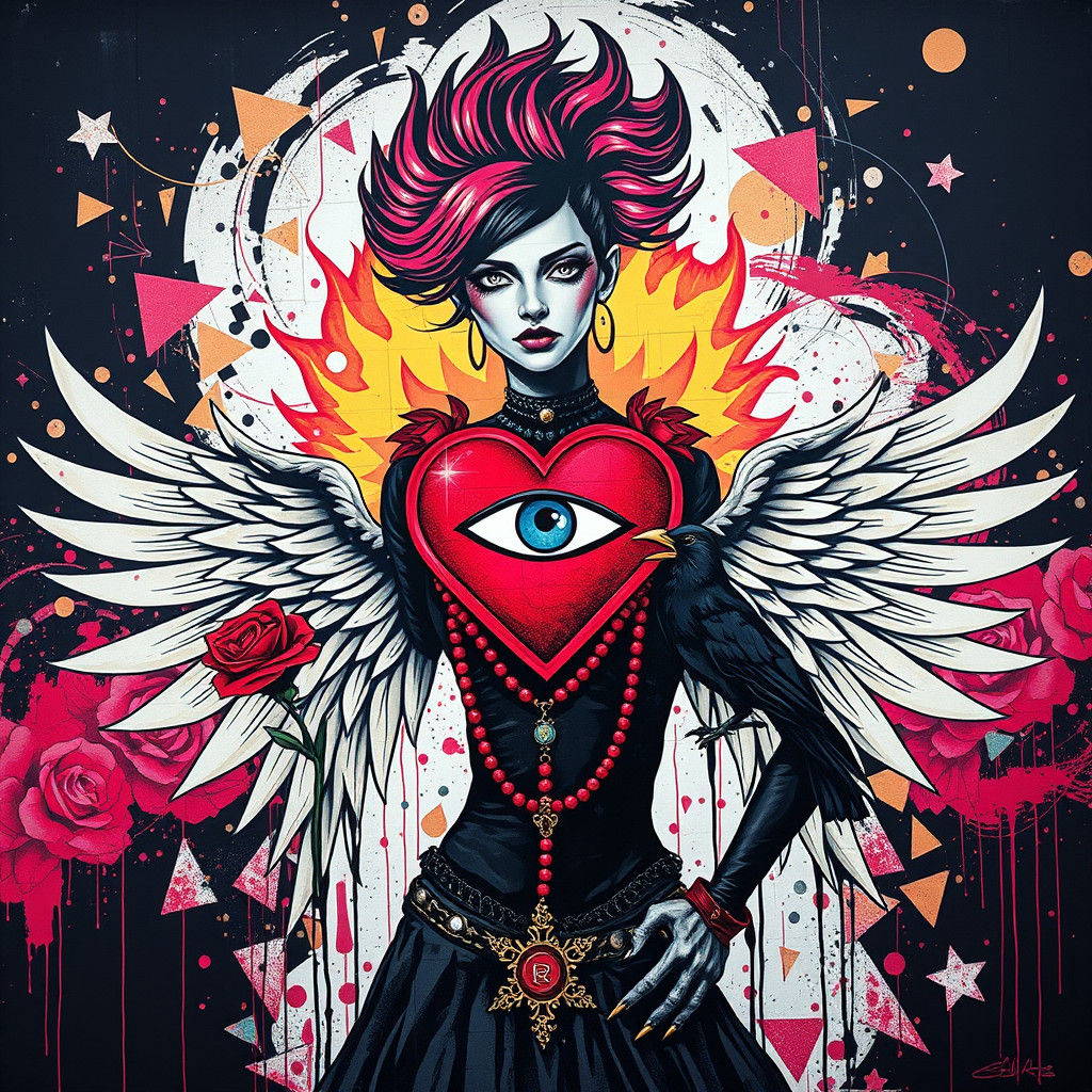 Punk Faith Goth Mural in Dadaist Style