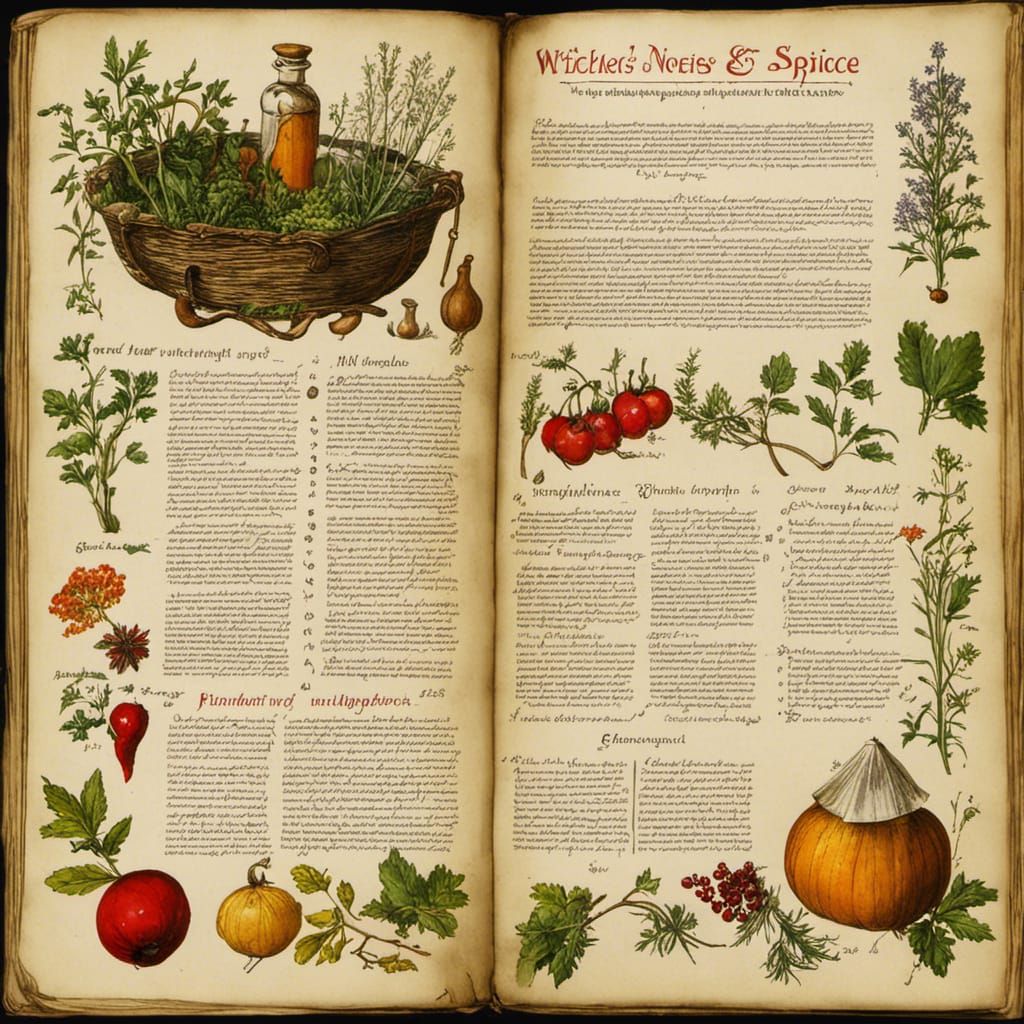Witch's Notebook Page: Herbs, Spices, Magical Properties