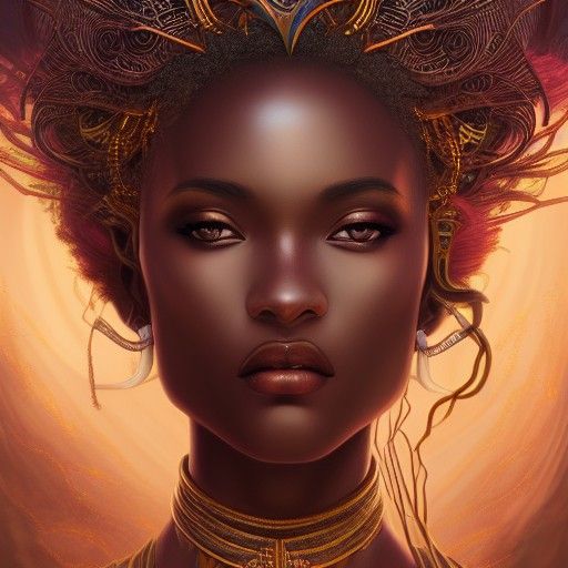 Oya: African Goddess of Storms, Art Nouveau Style