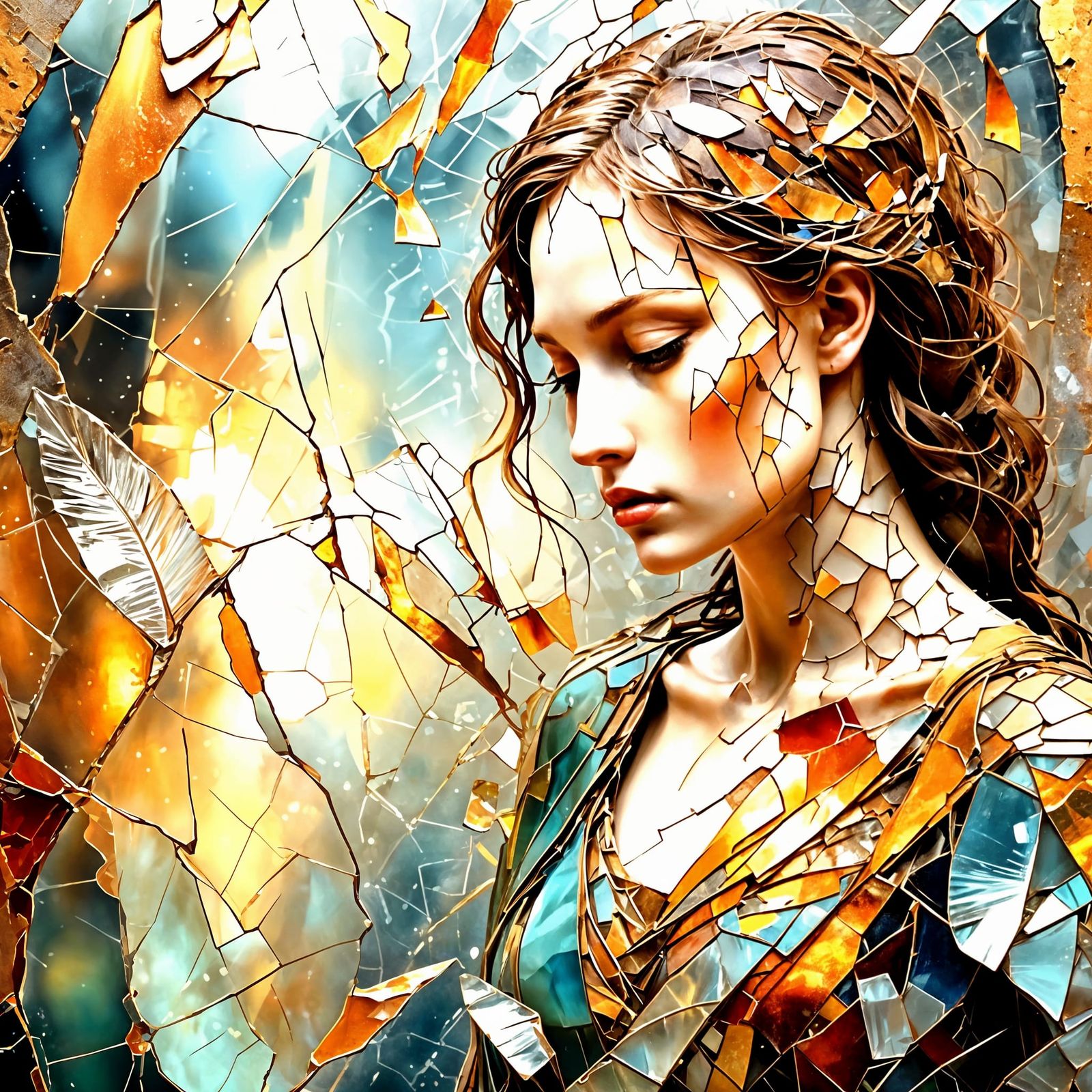 Fragile Soul Among Broken Glass