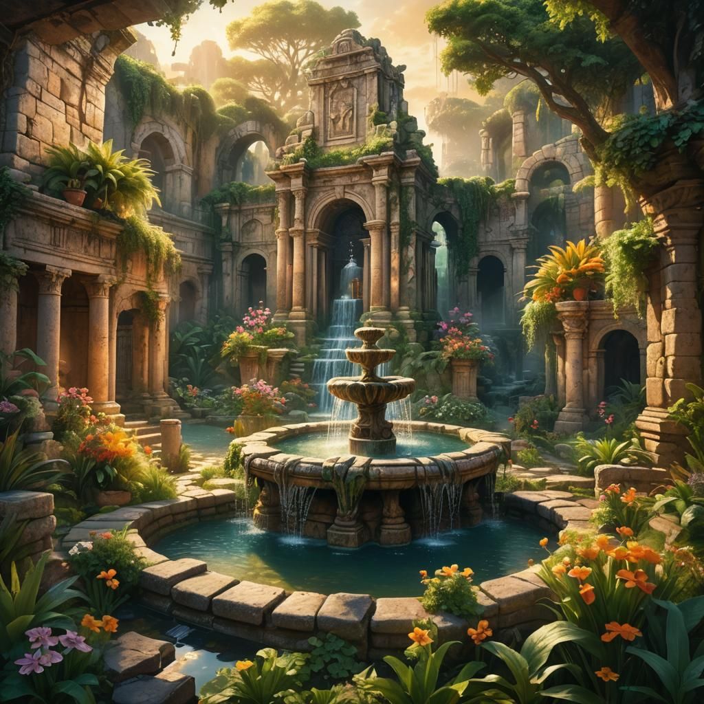 Ancient Ruins Reborn as Lush Garden Oasis