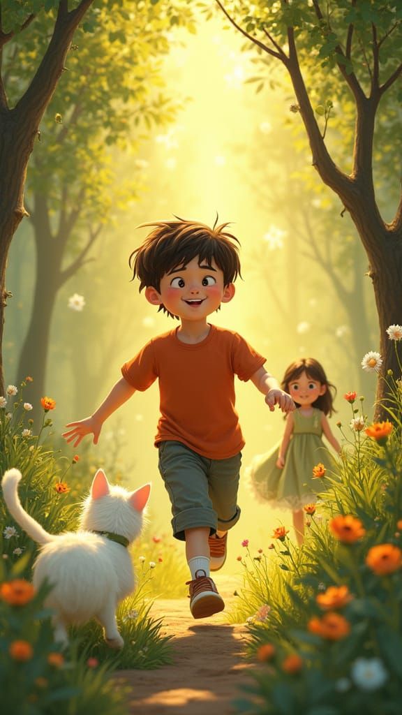 Children's Storybook Illustration: Magical Forest Adventure