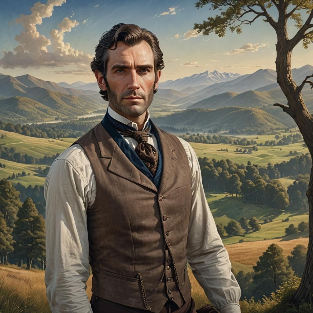 1835 American Portrait in a Matte Painting Style