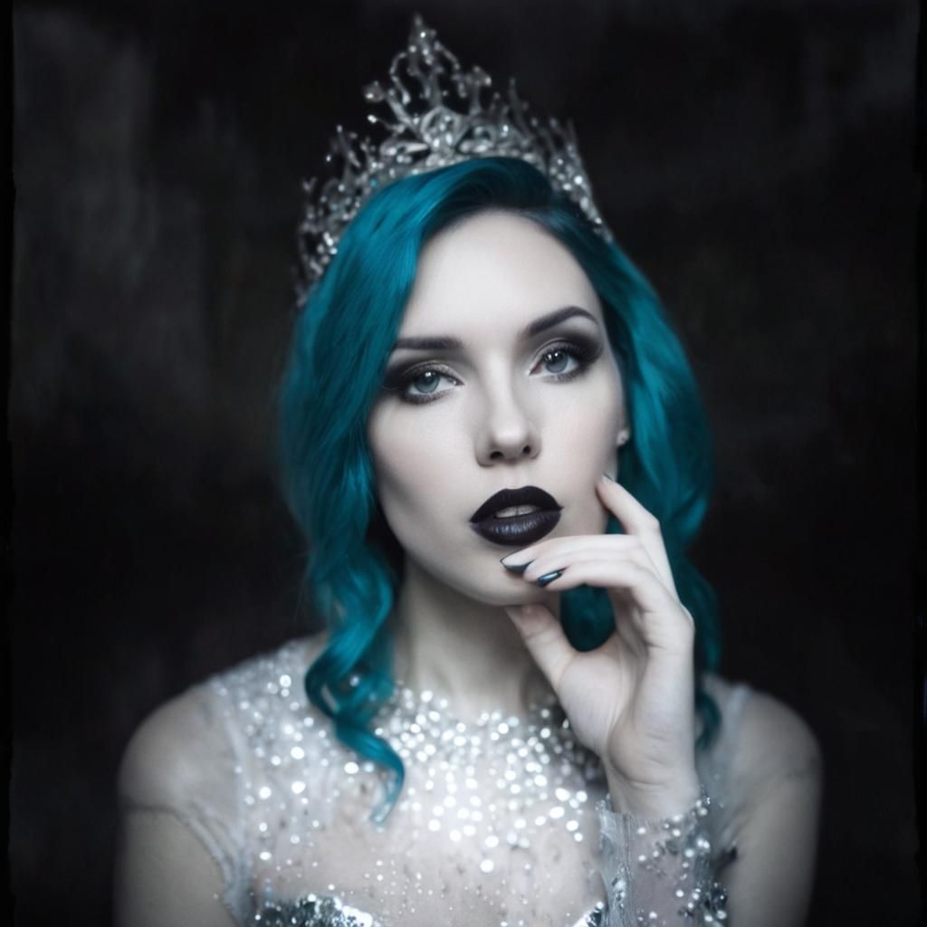Ethereal Portrait of Woman with Teal Hair