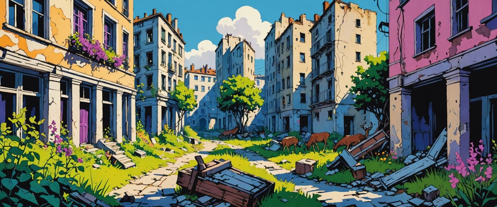 Impressionist Ruins of a City Reclaimed by Nature