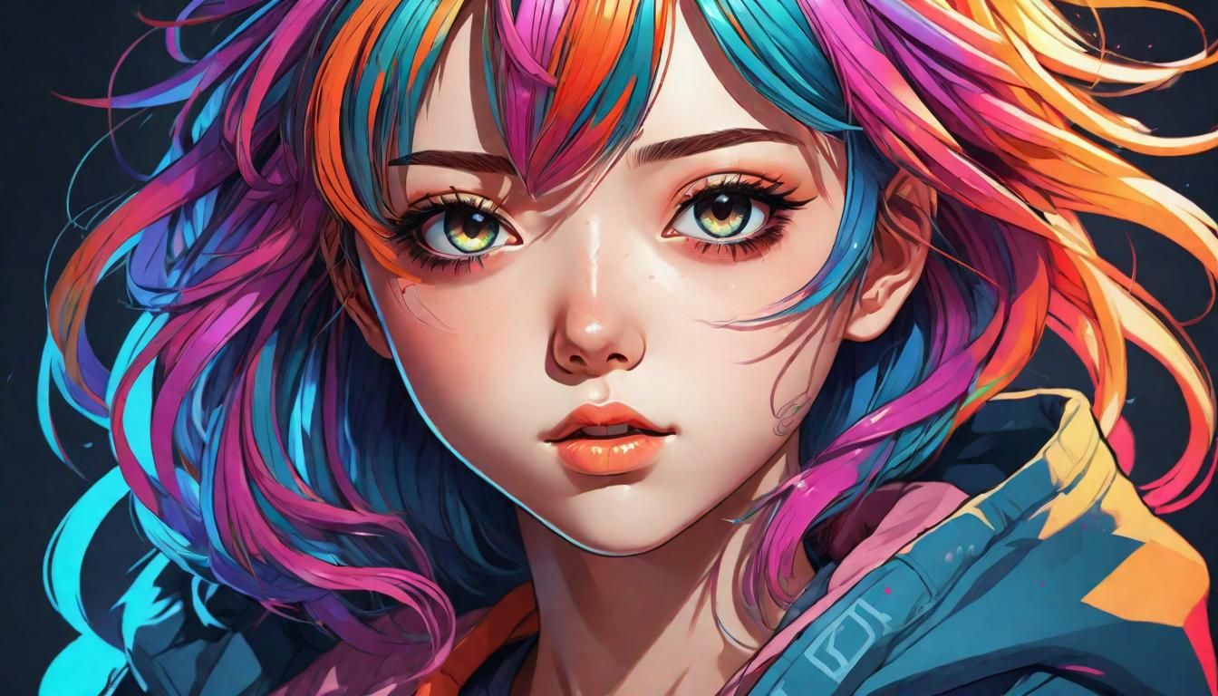 Vibrant Anime Girl Portrait in High Definition