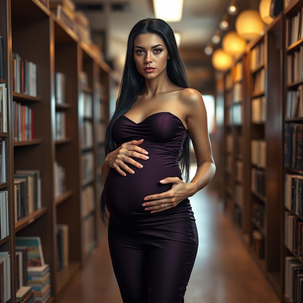 Stunning Nyarlathotep Portrait in Bookstore, Photorealistic