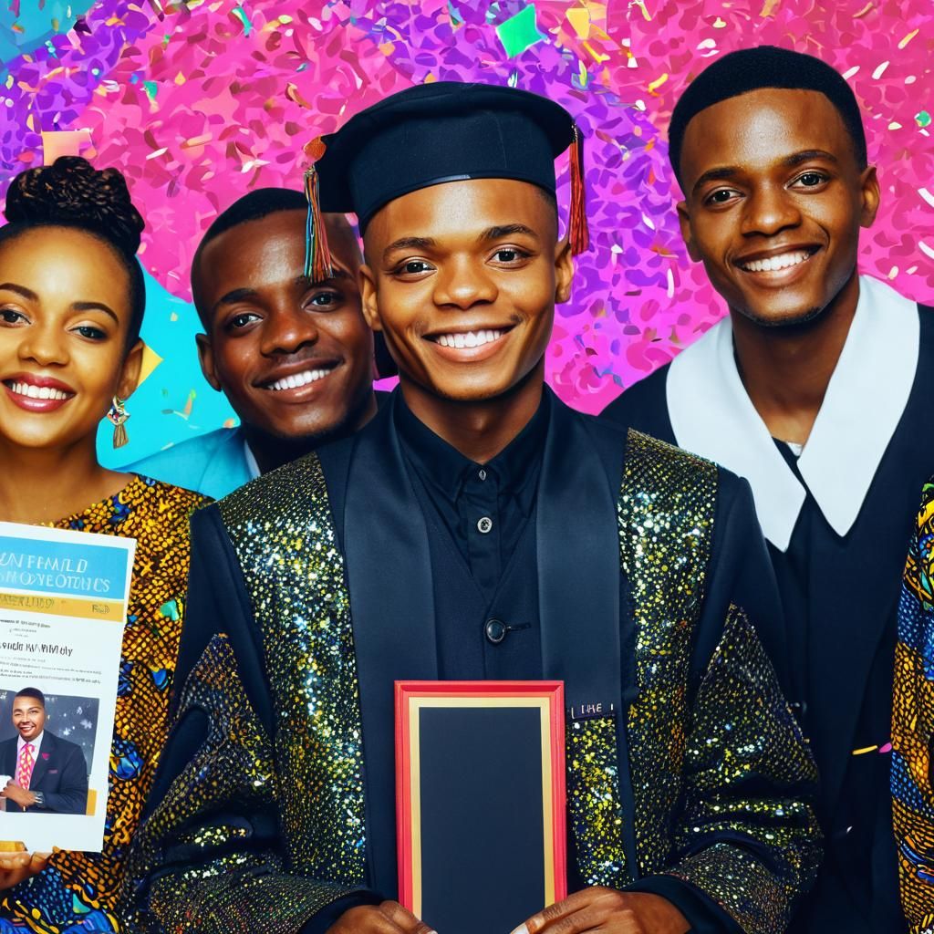 Vibrant Graduation Celebration in Contemporary Portrait Art